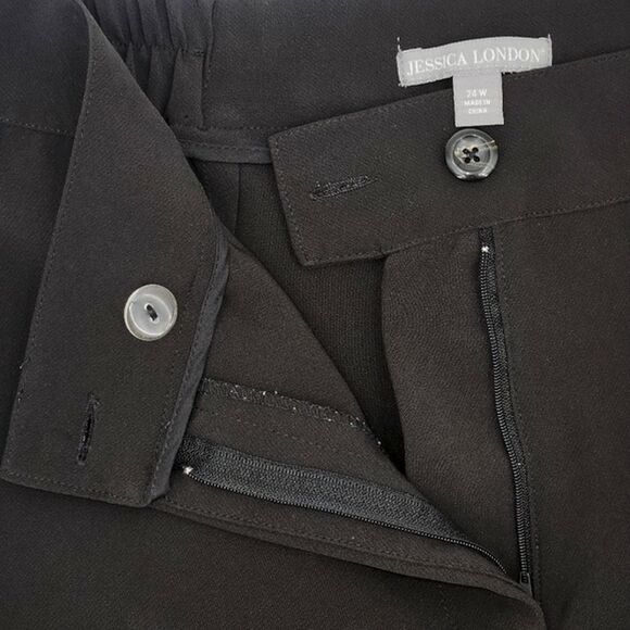 Jessica London Sequins Stripe Tux Pants Trousers 24W Black Straight Leg Formal - Picture 9 of 9